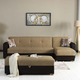 PrimeNest Concorde Collection Upholstered Convertible Chaise Lounge with Storage B030P305097