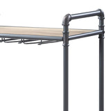 Antique Oak and Sandy Grey Wine Rack with Stemware Rack B062P186411