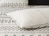 Cotton Jacquard Comforter Mini Set Ivory/Charcoal King/Cal King B035128811
