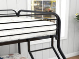 Heavy Duty Twin-Over-Full Metal Bunk Bed, Easy Assembly with Enhanced Upper-Level Guardrail, Black 87935632