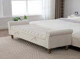 65.55" Wide Modern Upholstered Storage , Napped fabric Bed End Foot Stool With Rolled Armrest, 86972067
