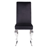 Black and Chrome Tight Back Side Chairs B062P182704