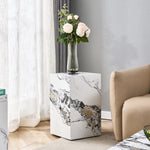 ZUN Modern white MDF + sticker material, cube fashion texture design coffee table, suitable for various W1151P194280