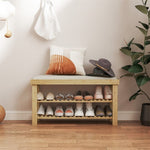 ZUN Shoe Bench with Storage Cabinets （Prohibited by WalMart） 15987582