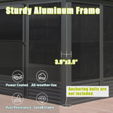 11.2x14.6FT Sunroom, Four Season Solarium Aluminum Hardtop Gazebo with Galvanized Steel Roof, W1859P276734