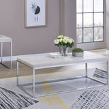 Light Oak and Chrome Coffee Table with Open Base B062P209117