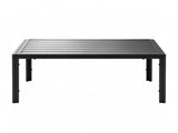 40 Inch Outdoor Coffee Table, Rectangular Metal Patio Coffee Table with Slatted Tabletop, Weather 16097984