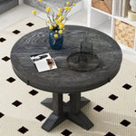 ZUN TREXM Farmhouse Dining Table Extendable Round Table for Kitchen, Dining Room WF305980AAB