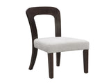 Dining Chairs Set of 2, Upholstered Kitchen Side Chairs with Gray Fabric Seating Dark Brown Solid N779P236958E
