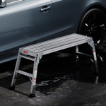 ZUN Work Platform Aluminum Portable Bench Folding Ladder ANSI Capacity 225 LBS 40" W2529P193359