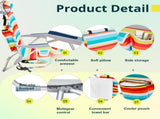 63*65*82cm Short Oxford Cloth Silver White Aluminum Tube Bearing 100kg Beach Chair Rainbow Stripes 99378183