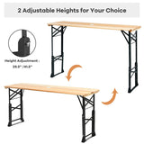 3-Piece Patio Picnic Set - 7.5ft Crank Tilt Umbrella, Heavy-Duty Resin Base, Adjustable Legs, 98362226