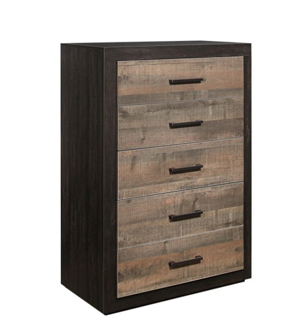 ZUN Contemporary Two-Tone Finish 1pc Chest of Drawers Faux-Wood Veneer Bedroom Furniture B01146481