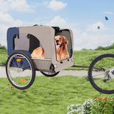 ZUN Dog Bike Trailer, Breathable Mesh Dog Cart with 3 Entrances, Safety Flag, 8 Reflectors, Folding Pet 92880947