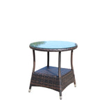 ZUN Outdoor patio Furniture 1 Round Coffee Table with clear tempered glass W209P237532