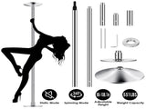 Stripper Dance Pole 45mm Spinning Static Dancing Pole with 88-108.1in Adjustable Height 551LBS 97088499