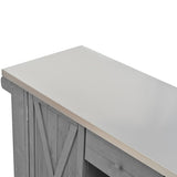 Outdoor Kitchen Island Fir Wood Kitchen Island with Stainless Steel Top, Ample Storage Space, Towel N719P246553R