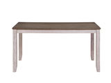 Transitional Design Rectangular 1pc Dining Table Grayish White and Brown Finish Furniture B01160583