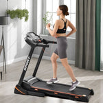 ZUN Folding Electric 3.5HP Treadmill With Incline Medium Running Machine Motorised LCD Gym 330lbs W540133656