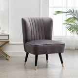 ZUN Elon Contemporary Velvet Upholstered Accent Chair, Gray T2574P172742