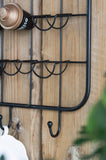 22.8x5.5x28.7" Black Floating Coffee Bar Shelf with Coffee Pod Holder, Hooks and Storage Shelf W2078P223138