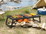 Folding Campfire Grill, 22.4" Portable Camping Grates Over Fire Pit, Camp Fire Cooking Equipment 42564853