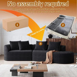 Modern Upholstered Oversized Sectional Sofa, 112-Inch Chenille 4-Seater Extra Deep & Wide Seat W834P323320