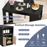48 inch black kitchen bar table with storage cabinet and wine rack 54512743