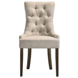 Beige and Weathered Oak Tufted Back Parson Chairs B062P182747