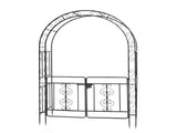 134.5*58.5*213cm Arc Roof Double Layer With Door Wrought Iron Iron Arch Courtyard Black 03609529