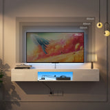 ZUN Floating TV Stand Wall Mounted with 16 Color LEDs,63" Modern TV Stand,Floating TV Cabinet W132166344