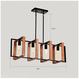 4-Light Kitchen Island Lights Pendant Light Farmhouse Dining Room Light Fixture, Rustic Wood and W1592P233389