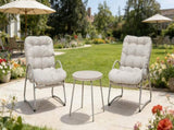 Outdoor Iron Framed Wicker 3-Piece Patio Set ,Accent Chair with small tabl, Comfy Reading Chair Set, W3990P462696