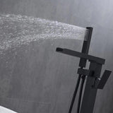 Single Handle Freestanding Bathtub Wall Mounted Faucet with Hand Shower Bathtub Faucet , Matte Black W105956040