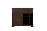 ZUN Farmhouse Liquor Cabinet Bar Cabinet with 2 Drawers, Wine Bar Cabinet with Removable Wine Racks W1758P210363