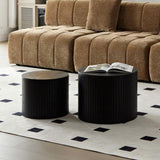 Nested table set 2 pieces, MDF coffee table set Living room/lounge area, black W2085123990