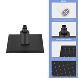8" Square Rain Shower Head, Ultra-Thin Design 304 Stainless Steel Ceiling Shower Head, Wall/Ceiling W1243P306959