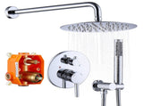 Shower System Shower Faucet Combo Set Wall Mounted with 10" Rainfall Shower Head and handheld shower 68072436