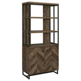 Rustic Oak Herringbone 2-Door Bookcase B062P153835