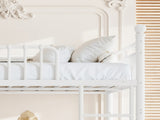Queen over Queen Metal Bunk Bed with Unique Curved Guardrail Design, Round Tube bunk bed Frame, No 27944966