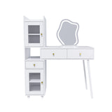 Vanity Dressing Table with LED Mirror & Storage White Makeup Desk Features 3 Drawers, 2 Open 26644603