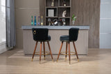 ZUN COOLMORE Counter Height Bar Stools Set 2 for Kitchen Counter Solid Wood Legs with a fixed height W153968289