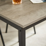 Pub High Dining Table 7 Piece Set, Industrial Style Pub Table, 6 PU Leather Bar Chairs for Kitchen W1668P193689