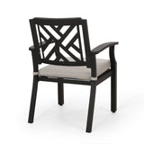 Outdoor Dining Chairs, Light Beige Antique Matte Black 68182.00BLK