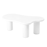 ZUN ON-TREND 44'' x 25.9'' Easy Assembly Cloud Coffee Table with 1.5'' Thick Tabletop, Cream Style N721P190395K