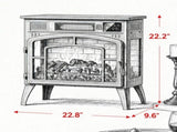 Smart WiFi Electric Fireplace Stove, 3-Sided Glass Design Electric Fire Heater, Brown 42481937