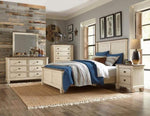 ZUN Transitional Rustic Style 1pc Chest of 5x Drawers Antique White and Rosy Brown Bedroom Furniture B011P225155