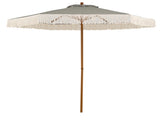 7 Ft Boho Fringe Patio Umbrella Striped Canopy, Wind Vent Aluminum Pole Outdoor Beach Umbrella 57028834