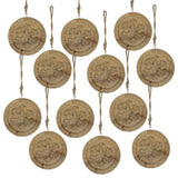 6" x 6" Wooden Hanging Circle With Snowflake Cut, Decorative Hanging Christmas Tree Ornaments for W2078P247900