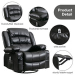 ZUN Massage Swivel Rocker Recliner Chair with Vibration Massage and Heat Ergonomic Lounge Chair for W1521130739